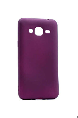 Samsung Galaxy J3 Uyumlu Kılıf Zore Premier Silikon Kapak Mürdüm