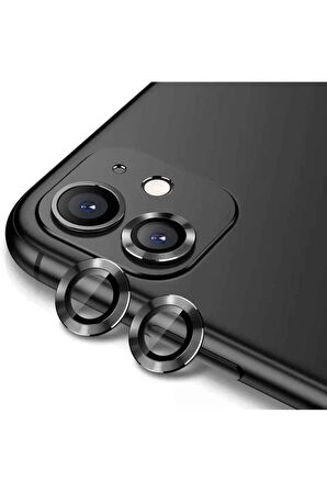 Apple iPhone 12 Uyumlu Zore CL-12 Premium Safir Parmak İzi Bırakmayan Anti-Reflective Kamera Lens Koruyucu Siyah