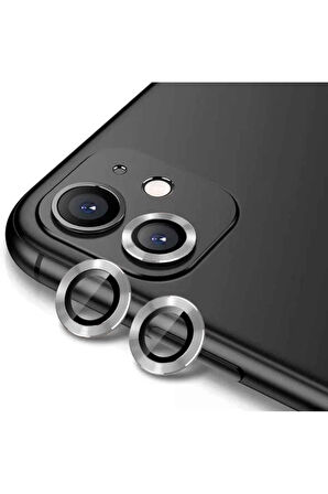 Apple iPhone 12 Mini Uyumlu Zore CL-12 Premium Safir Parmak İzi Bırakmayan Anti-Reflective Kamera Lens Koruyucu Gümüş