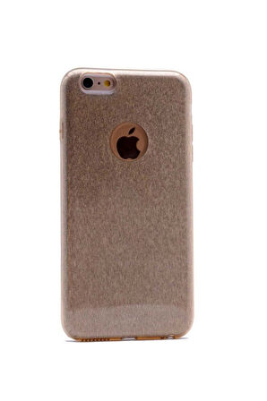 Apple iPhone 7 Uyumlu Kılıf Zore Shining Silikon Gold