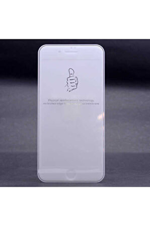 Apple iPhone 6 Uyumlu Zore Kenarları Kırılmaya Dayanıklı Cam Ekran Koruyucu Beyaz