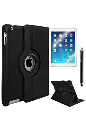 Apple iPad 2 3 4 Uyumlu Zore Dönebilen Standlı Kılıf Siyah