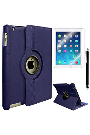 Apple iPad Mini 2-3 Uyumlu Zore Dönebilen Standlı Kılıf Lacivert