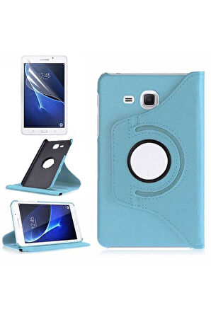 Samsung Galaxy Tab 4 T280 Uyumlu Zore Dönebilen Standlı Kılıf Mavi