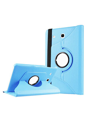 Samsung Galaxy Tab E T560 9.6 Uyumlu Zore Dönebilen Standlı Kılıf Mavi