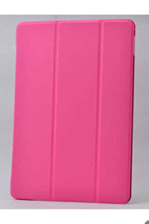 Samsung Galaxy Tab 3 Lite 7.0 T110 Uyumlu Zore Smart Cover Standlı 1-1 Kılıf Pembe Koyu