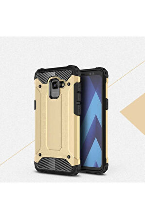Samsung Galaxy A6 2018 Uyumlu Kılıf Zore Crash Silikon Kapak Gold