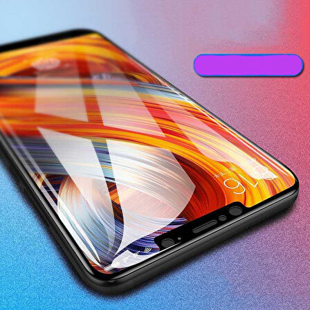 Xiaomi Mi 8 Uyumlu Zore Kenarları Kırılmaya Dayanıklı Cam Ekran Koruyucu Beyaz