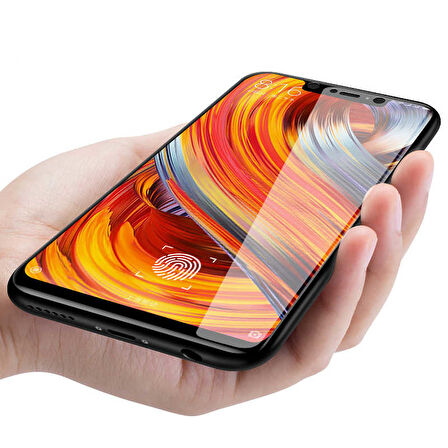 Xiaomi Mi 8 Uyumlu Zore Kenarları Kırılmaya Dayanıklı Cam Ekran Koruyucu Beyaz