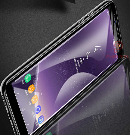 Samsung Galaxy A8 2018 Uyumlu Zore Kenarları Kırılmaya Dayanıklı Cam Ekran Koruyucu