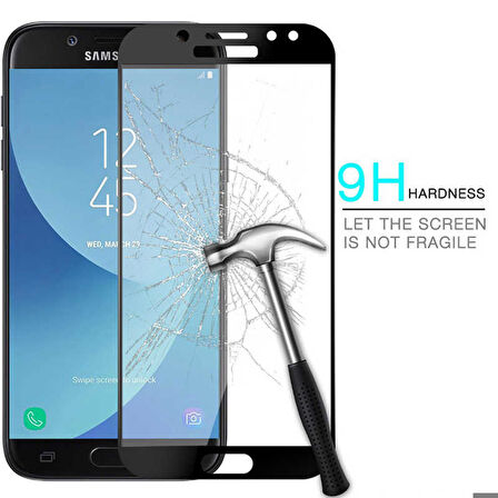 Samsung Galaxy J7 Prime Uyumlu Zore Kenarları Kırılmaya Dayanıklı Cam Ekran Koruyucu Gold