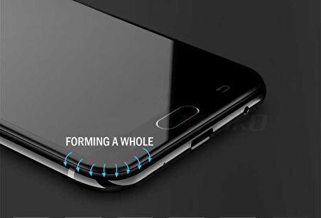 Samsung Galaxy J7 Prime Uyumlu Zore Kenarları Kırılmaya Dayanıklı Cam Ekran Koruyucu Gold