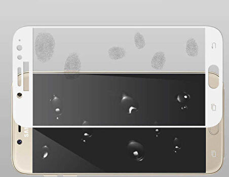 Samsung Galaxy J7 Pro Uyumlu Zore Kenarları Kırılmaya Dayanıklı Cam Ekran Koruyucu Gold