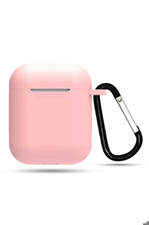 Apple Airpods Uyumlu Zore Standart Silikon Kılıf Pembe Açık