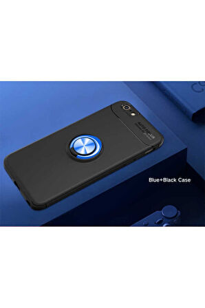 Apple iPhone 7 Uyumlu Kılıf Zore Ravel Silikon Kapak Siyah-Mavi