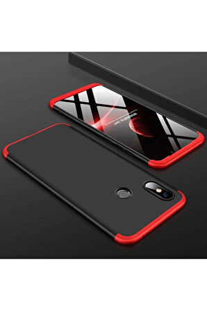 Xiaomi Mi 8 SE Uyumlu Kılıf Zore Ays Kapak Siyah-Kırmızı