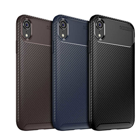 Apple iPhone XR Uyumlu Kılıf Zore Negro Silikon Kapak Kahverengi