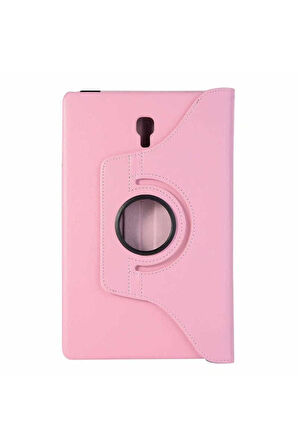 Samsung Galaxy Tab A T590 Uyumlu Zore Dönebilen Standlı Kılıf Pembe Açık