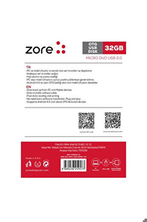 Zore OM1 Micro Metal OTG 32 GB