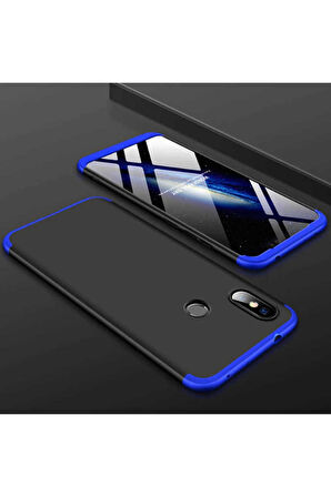 Xiaomi Redmi Note 6 Pro Uyumlu Kılıf Zore Ays Kapak Siyah-Mavi