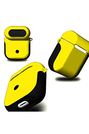 Apple Airpods Uyumlu Kılıf Zore Shockproof Silikon Sarı