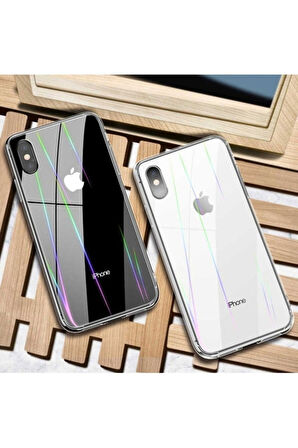 Apple iPhone X Uyumlu Kılıf Zore Rainbow Kapak