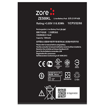 Asus Zenfone 2 Laser ZE500KL Zore Quality Batarya