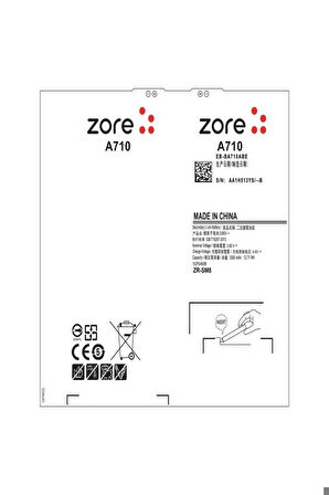 Samsung Galaxy A7 Uyumlu Zore Tam Orjinal Batarya