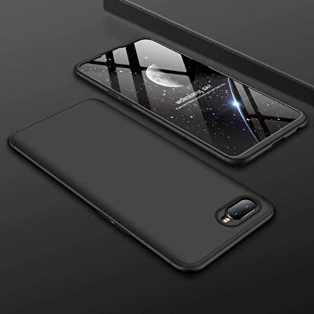 Oppo AX7 Uyumlu Kılıf Zore Ays Kapak Siyah-Mavi