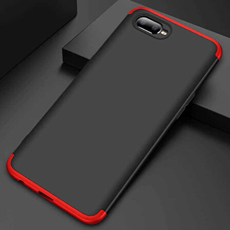 Oppo AX7 Uyumlu Kılıf Zore Ays Kapak Siyah-Mavi