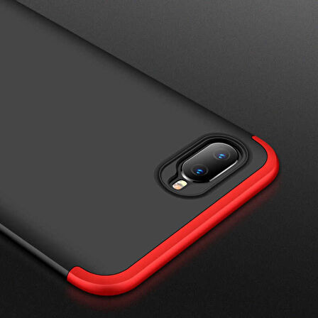 Oppo AX7 Uyumlu Kılıf Zore Ays Kapak Siyah-Mavi