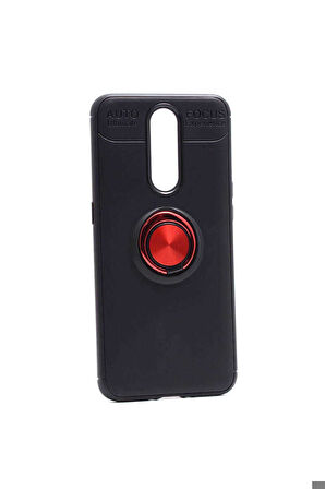 Oppo RX17 Pro Uyumlu Kılıf Zore Ravel Silikon Kapak Siyah-Kırmızı