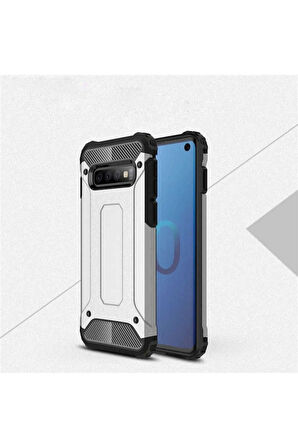 Samsung Galaxy S10 Plus Uyumlu Kılıf Zore Crash Silikon Kapak Gri