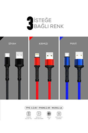 Zore LS63 Lightning Usb Kablo Kırmızı