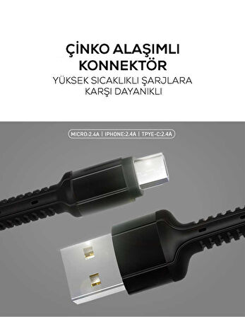 Zore LS63 Micro Usb Kablo Gri