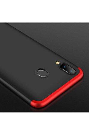 Huawei P Smart 2019 Uyumlu Kılıf Zore Ays Kapak Siyah-Kırmızı