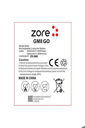 General Mobile 8 Go Zore Quality Batarya