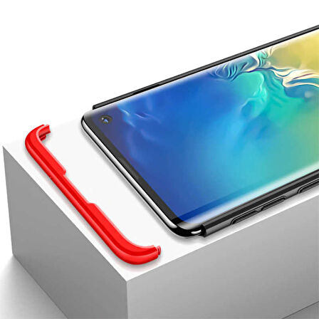 Samsung Galaxy S10E Uyumlu Kılıf Zore Ays Kapak Siyah-Mavi