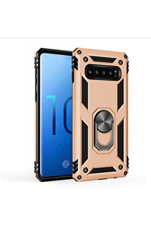 Samsung Galaxy S10 Uyumlu Kılıf Zore Vega Kapak Gold