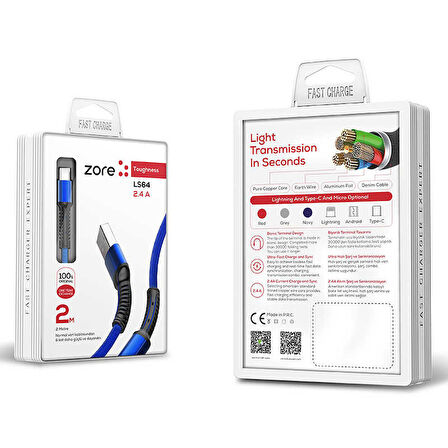 Zore LS64 Micro Usb Kablo Siyah