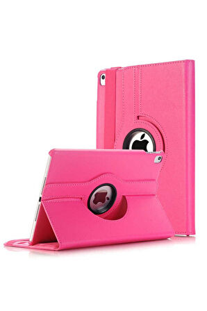 Apple iPad 9.7 2018 (6.Nesil) Uyumlu Zore Dönebilen Standlı Kılıf Pembe Koyu