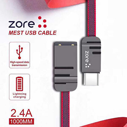 Zore Mest Type-C Usb Kablo 1M Lacivert