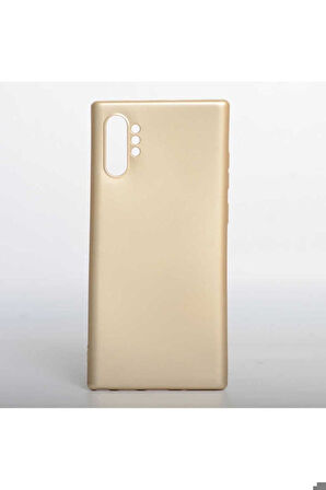 Samsung Galaxy Note 10 Plus Uyumlu Kılıf Zore Premier Silikon Kapak Gold
