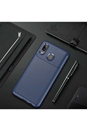 Samsung Galaxy A10S Uyumlu Kılıf Zore Negro Silikon Kapak Lacivert