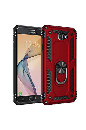 Samsung Galaxy J7 Prime Uyumlu Kılıf Zore Vega Kapak Kırmızı
