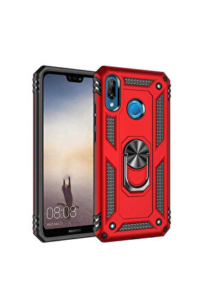 Huawei P20 Lite Uyumlu Kılıf Zore Vega Kapak Kırmızı