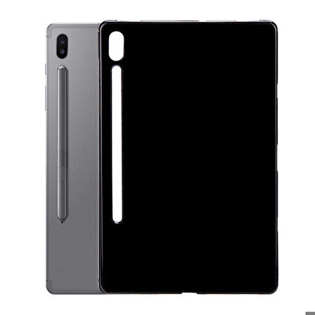 Samsung Galaxy Tab S6 T860 Uyumlu Kılıf Zore Tablet Süper Silikon Kapak Siyah