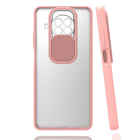 Xiaomi Redmi Note 9 Pro 5G Uyumlu Kılıf Zore Lensi Kapak Pembe Açık