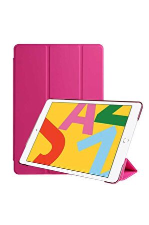 Apple iPad 10.2 (8.Nesil) Uyumlu Zore Smart Cover Standlı 1-1 Kılıf Pembe