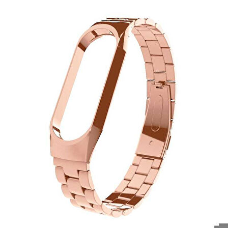 Xiaomi Mi Band 3 Uyumlu KRD-05 Metal Kordon Gold